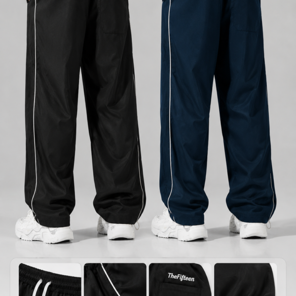 TheFifteen Piping Parachute Pants – Relaxed Fit Track Pants